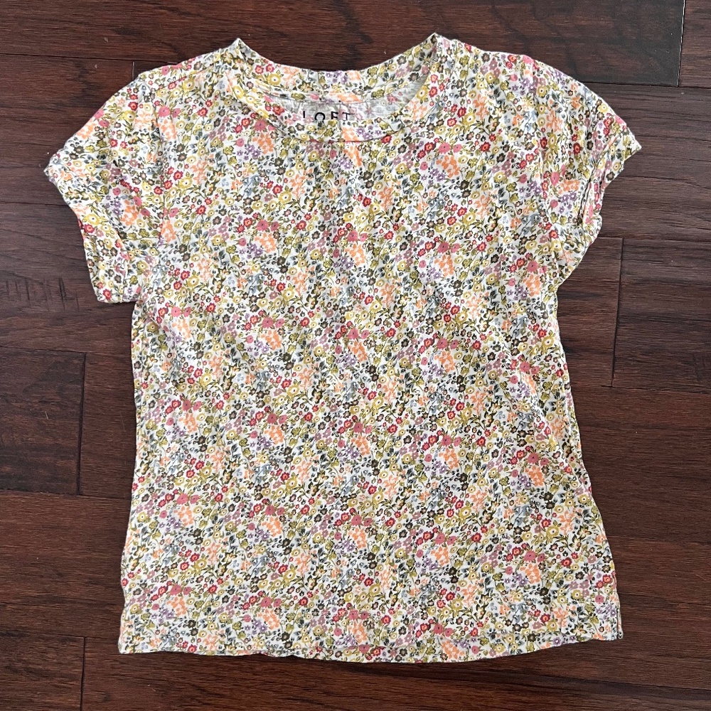 Loft Ann Taylor Women's Cap Sleeve Cotton Crew Tee Size XXS